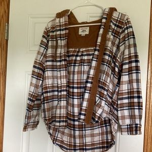 American Eagle Oversized Hooded Flannel